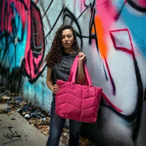 Nylon Large Tote Bag Fuchsia